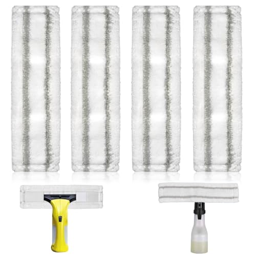 Ersatzmikrofaser Wischbezug Ersatzteile Kompatibel 4 Stück für Kärcher WV1 WV2 WV5 Fenstersauger Sprühflasche Zubehör 275 * 70mm Entfernt Effektiv Schmutz und Streifen von Libershine