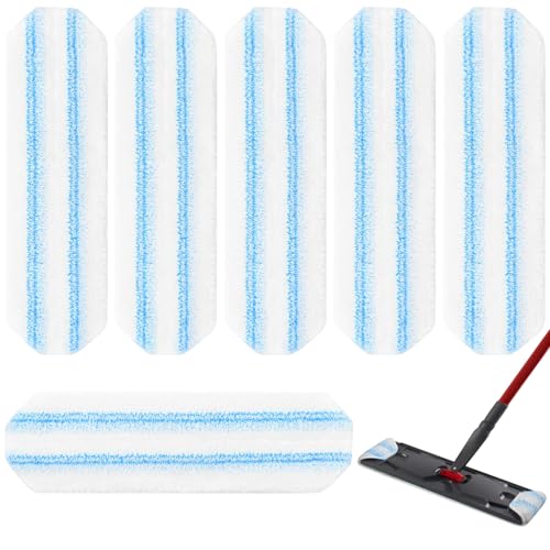Libershine 6 Stück Mikrofaser Wischtücher Ersatz für Vileda H2PrO und O-Cedar H2PrO Flachmopp-Ersatzteile, Mikrofaser Wischmopp Bezug für alle Hartböden, Maschinenwaschbar und Wiederverwendbar von Libershine