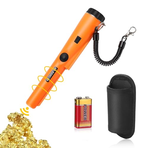 Tragbarer Metalldetektor Pinpointer Metalldetektor, 360° Scan Pin Pointer Metallsucher Wasserdicht, Kleines Metallsuchgerät LED Indicator Alarm Licht, für Goldmünze Hunt Relikte Schmuck (orange) von Libershine