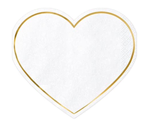 20 Servietten Herz Serviette Herzen Tischdeko Hochzeit Verlobung Kommunion Valentinstag Hochzeitstag Servietten Herz Gold Edel von Libetui