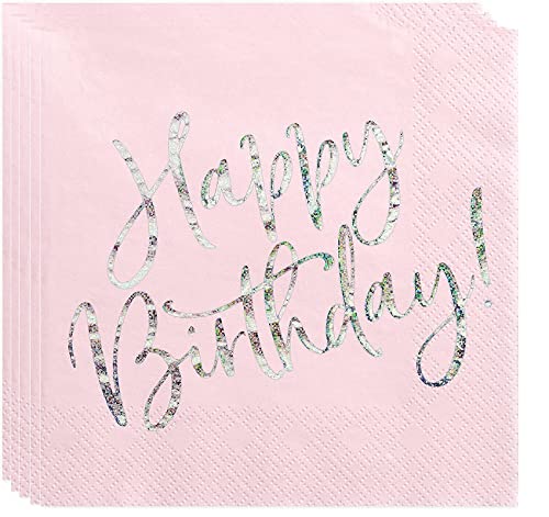 20 Servietten Pink Geburtstag Servietten Happy Birthday Pinke Deko Geburtstag Mädchen Frauen Servietten Tischdeko Pink von Libetui