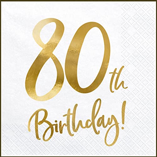 20er Pack Servietten 80 Geburtstag hochwertige Party Servietten 80th Birthday Deko Geburtstag 80 Party 80 Jahre Servietten 80 von Libetui