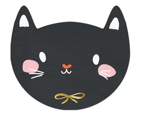 20er Pack Servietten schwarze Katze Halloween Party Geburtstag Servietten Katze Kitty Deko Katzengeburtstag von Libetui