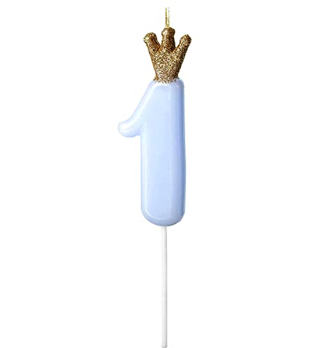 Kerze 1. Geburtstag blaue Geburtstagskerze 1 mit goldener glitzernder Krone Kerze Zahl 1 Junge Kindergeburtstag Deko Torte Kuchenstecker Blau Gold 9,5cm Kerze 1. Geburtstag blaue Geburtstagskerze 1 mit goldener glitzernder Krone Kerze Zahl 1 Junge Kindergeburtstag Deko Torte Kuchenstecker Blau Gold 9,5cm von Libetui