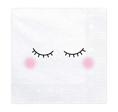 Set 20 Servietten Baby Mädchen Babyparty Geburt Baby Girl Papierservietten Deko Mädchen Frauen Rosa Weiß von Libetui
