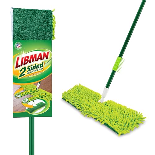 Libman 45,7 cm 2-seitiger Mikrofaser-Staubmopp | Hartholz-Bodenwischer | Bodenwischer für harte Oberflächen | Mikrofaser-Finger | flacher Wischmopp | 360-Grad-Drehkopf | 124,5 cm langer Griff | Staub- Libman 45,7 cm 2-seitiger Mikrofaser-Staubmopp | Hartholz-Bodenwischer | Bodenwischer für harte Oberflächen | Mikrofaser-Finger | flacher Wischmopp | 360-Grad-Drehkopf | 124,5 cm langer Griff | Staub- von Libman