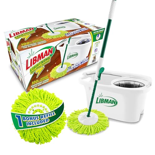 Libman Lightning Spin Mopp-System Plus 1 Nachfüllkopf | Wischmopp und Eimer mit Auswringer-Set | Bodenwischer | Schleudermopp | Libman Mop | Mops für Bodenreinigung | Hartholzbodenwischer | 2 Libman Lightning Spin Mopp-System Plus 1 Nachfüllkopf | Wischmopp und Eimer mit Auswringer-Set | Bodenwischer | Schleudermopp | Libman Mop | Mops für Bodenreinigung | Hartholzbodenwischer | 2 von Libman