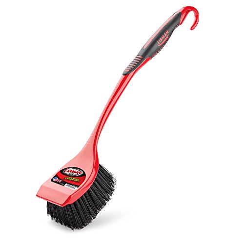 Libman Long Handle Utility Brush Allzweckbürste mit langem Griff, Kunststoff, Rot/Ausflug, einfarbig (Getaway Solids), Large von Libman