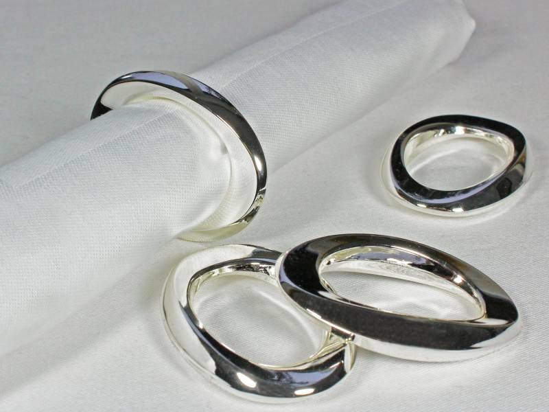 Libusch® Serviettenring Emma, silber, Zink, versilbert, (6-er Set, 6-tlg), massiv, versilbert von Libusch®