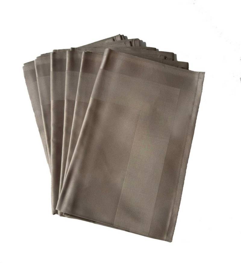 Libusch® Stoffserviette 6-er Set Stoffservietten Padua, mit Atlaskante 50x50 cm, (Set, 6 St., Farbe wählbar), Vollzwirn-Damast von Libusch®
