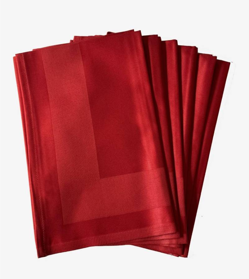 Libusch® Stoffserviette 6-er Set Stoffservietten Padua, mit Atlaskante 50x50 cm, (Set, 6 St., Farbe wählbar), Vollzwirn-Damast von Libusch®