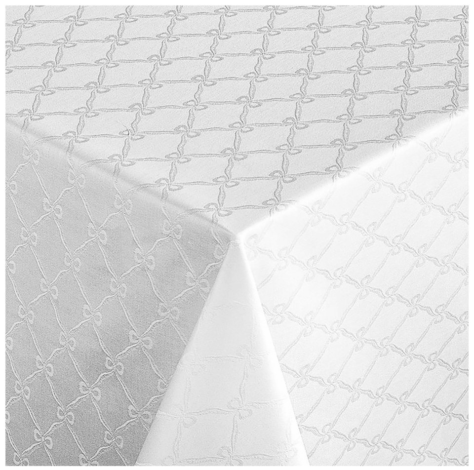 Libusch® Tischdecke DAMAST-Tischdecke FINA, weiß, klassisch, 100% Baumwolle, Größe wählbar (1-tlg), Jacquardgewebe von Libusch®