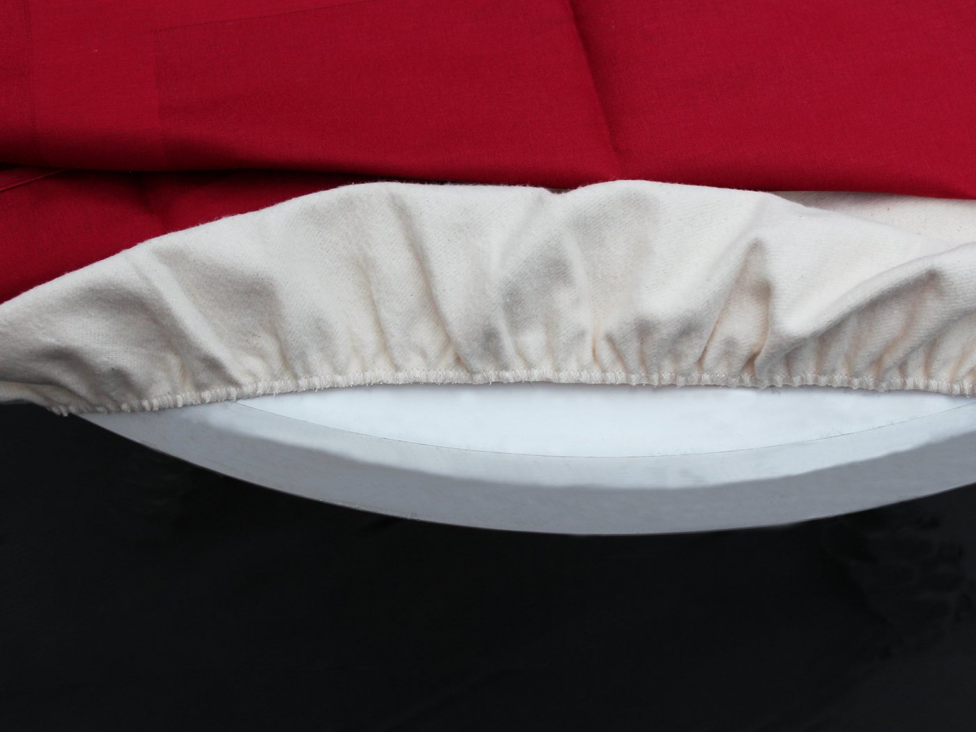 Libusch® Tischschonbezug Tischmolton mit Stretch-Gummizug, rund, für Tische Ø 110 (1-tlg), Tischdeckenunterlage & Tischschutz von Libusch®