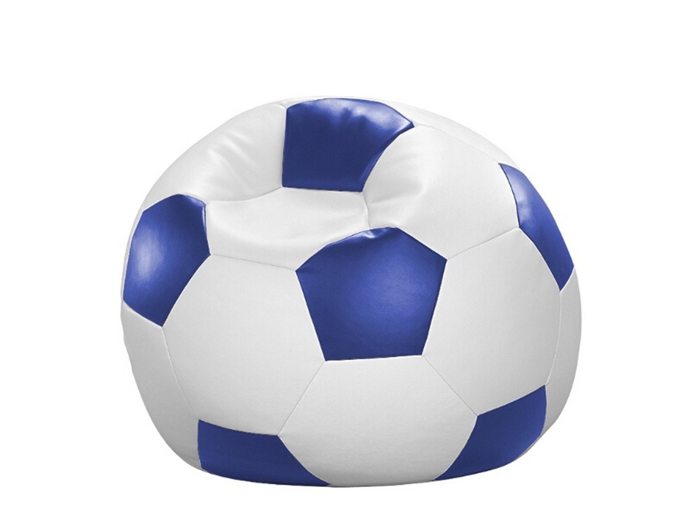 Licardo Sitzsack Fußball-Sitzball Kunstleder weiß/blau Ø 90 cm (1 St) von Licardo