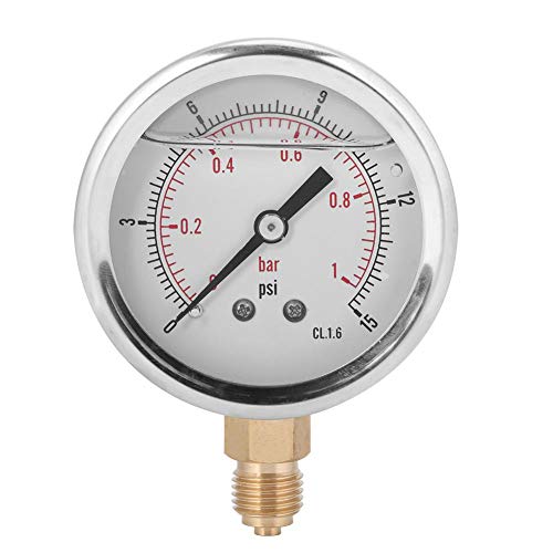 0-15psi 1/4 BSP Manometer, radial ?lgef¨¹lltes Manometer, Druckmesswerkzeug, f¨¹r Maschinen elektrische Energie Chemische Industrie usw. von Liccx