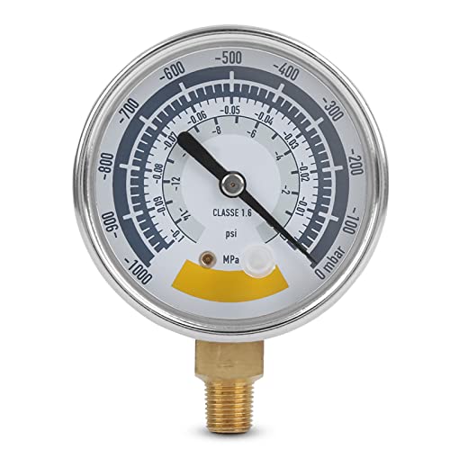 Vakuummeter G1 / 4in Edelstahl Manometer Vakuummeter 0-14psi G1 / 4in Stecker von Liccx