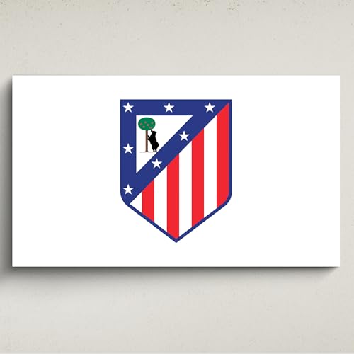 Licensed Décor Atlético de Madrid Wandbild aus Acryl, mittelgroß, 100 x 60 cm, farbiges Wappen auf Weiß von Licensed Decor