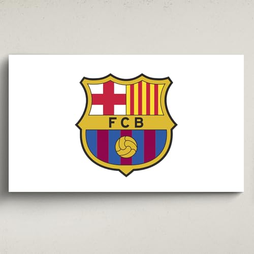 Licensed Décor FC Barcelona Acryl-Wandkunst, groß (130 cm (B) x 80 cm (H), farbiges Wappen auf Weiß von Licensed Decor