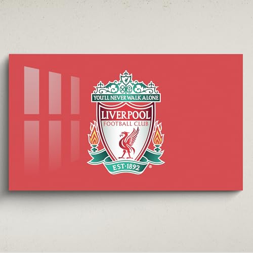 Licensed Décor Liverpool FC Acryl-Wandkunst, groß (130 cm (B) x 80 cm (H), hervorgehobenes farbiges Wappen auf der Marke rot von Licensed Decor