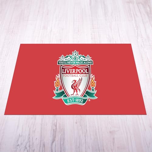 Licensed Décor Liverpool FC Matte – klein (70 cm (B) x 100 cm (H) – Hervorgehobenes farbiges Wappen auf der Marke rot von Licensed Décor