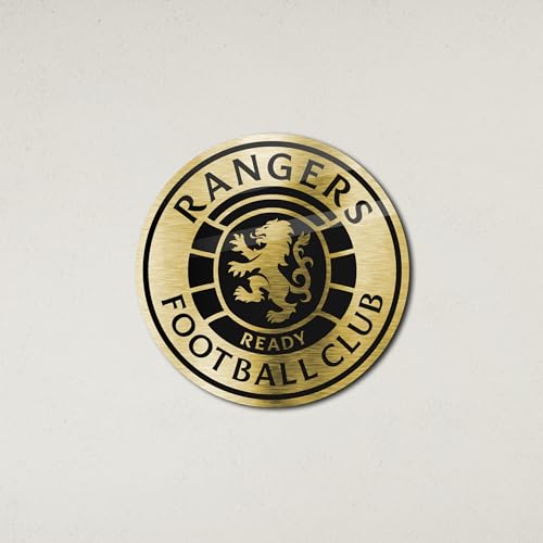 Licensed Decor Offiziell lizenziertes Schild Rangers Football Club (47 x 47 cm), 3 mm, gebürstetes Aluminium, goldfarben, Verbundwerkstoff von Licensed Decor