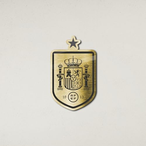 Licensed Décor RFEF Offizielles Lizenzschild (34 x 56 cm) 3 mm Aluminium-Verbundwerkstoff Gold gebürstet von Licensed Decor
