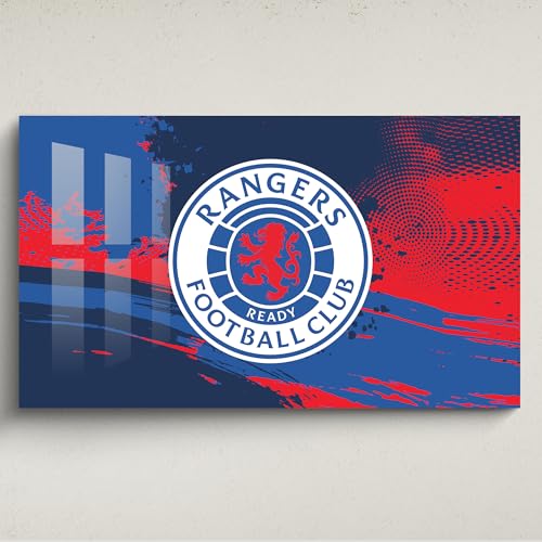 Licensed Décor Rangers Football Club Acryl-Wandkunst, mittelgroß, 100 x 60 cm (B x H), farbiges Wappen auf strukturiertem Hintergrund von Licensed Décor