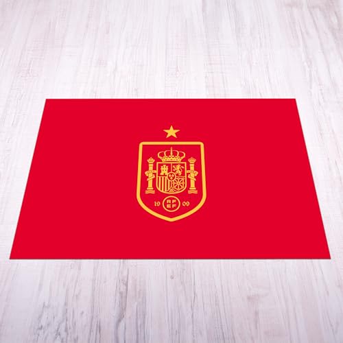 Licensed Décor Vinyl-Fußmatte, Motiv: Royal Spanish Football Federation (RFEF), klein, Gelb von Licensed Décor