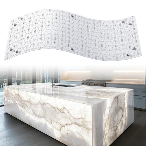 LED-Hintergrundbeleuchtung, Weiß, 36W, 6000K, 24V, Dimmbare LED Platten, Alexa-kompatibel, Flexible Panelblattlichter, Fernbedienung, App-Steuerung, 50 x24.5cm for Marmor (4 Pack) von Lichaser
