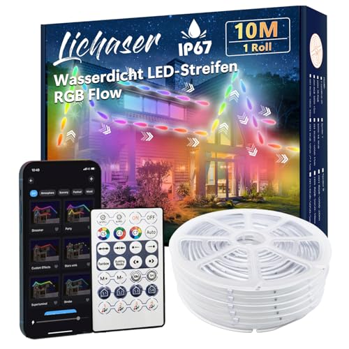 Lichaser 10M Outdoor RGB+IC LED Strip Wasserdicht Verfolgen, DIY, Segmentieren von LED-Streifen mit BT App und 2.4G RF Fernbedienung für den Außenbereich Lichaser 10M Outdoor RGB+IC LED Strip Wasserdicht Verfolgen, DIY, Segmentieren von LED-Streifen mit BT App und 2.4G RF Fernbedienung für den Außenbereich von Lichaser