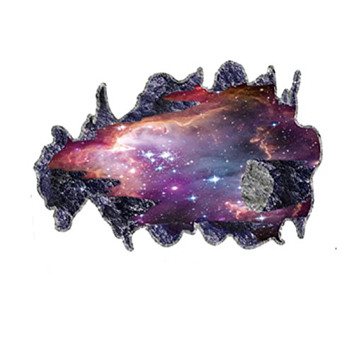 Wandaufkleber, zerschmetterte Wand, 3D-Design, entfernbar Purple Space view von Lichi