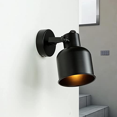 Licht-Erlebnisse Aufbaustrahler schwenkbar Schwarz Metall E14 Industrie Design Wohnzimmer Küche Wandlampe Spot von Licht-Erlebnisse
