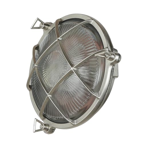 Licht-Erlebnisse Außenwandleuchte Messing Glas in Nickel IP64 Garten Terrasse B:21 cm E27 max. 18 W Maritim Schiffsleuchte Außenlampe Rustikal SERIFOS Licht-Erlebnisse Außenwandleuchte Messing Glas in Nickel IP64 Garten Terrasse B:21 cm E27 max. 18 W Maritim Schiffsleuchte Außenlampe Rustikal SERIFOS von Licht-Erlebnisse