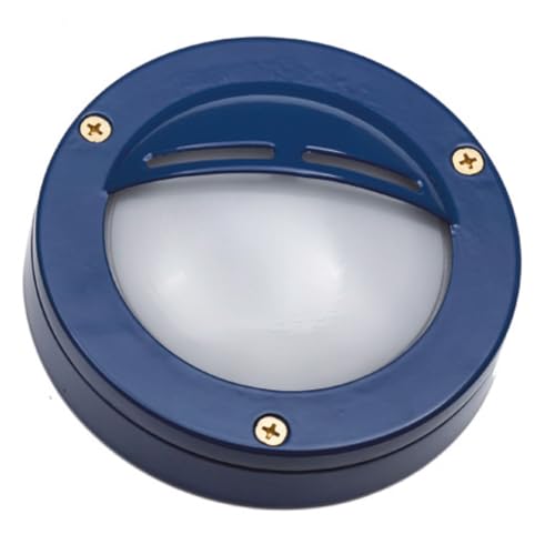 Außenlampe Wand Messing massiv Glas G9 IP64 rund D: 14 cm Blau Maritim Schiffslampe Balkon Terrasse Wandlampe außen Outdoor Lampe von Licht-Erlebnisse