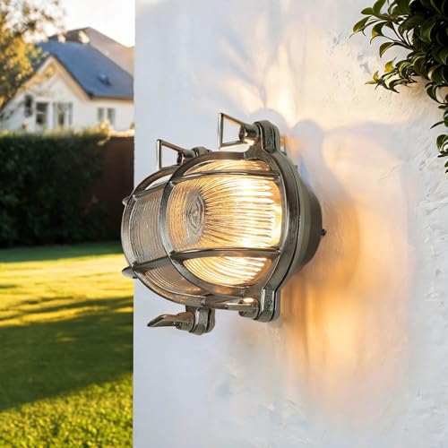 Außenwandleuchte Glas Messing massiv IP64 rostfreie Schiffslampe Außen Haus Haustür Terrasse Außenwandleuchte Glas Messing massiv IP64 rostfreie Schiffslampe Außen Haus Haustür Terrasse von Licht-Erlebnisse