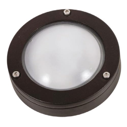 Außenwandleuchte Messing massiv Glas klein Ø 14 cm rund IP64 Schwarz Maritim Wandlampe außen Balkon Terrasse Außenlampe Wand Treppenlicht von Licht-Erlebnisse