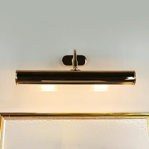 Licht-Erlebnisse Bilderleuchte 40cm Messing 24K Vergoldet Handarbeit Premium Qualität E14 Verstellbar Bilderlampe Wandleuchte von Licht-Erlebnisse