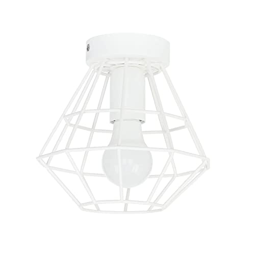 Licht-Erlebnisse Deckenleuchte Metall Weiß Ø 20 cm geometrisch E27 Deckenlampe Wohnzimmer Esszimmer Beleuchtung von Licht-Erlebnisse