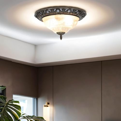 Deckenleuchte in Messing antik gländend Jugendstil 2xE14 bis zu 60 Watt 230V aus Metall & Glas Schlafzimmer Küche Esszimmer Lampe Leuchten Beleuchtung innen Deckenleuchte in Messing antik gländend Jugendstil 2xE14 bis zu 60 Watt 230V aus Metall & Glas Schlafzimmer Küche Esszimmer Lampe Leuchten Beleuchtung innen von Licht-Erlebnisse