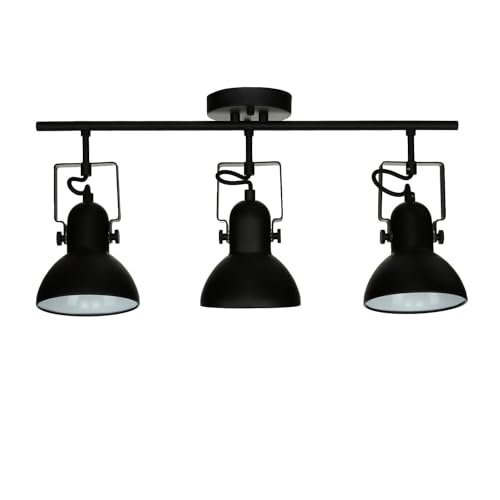 Licht-Erlebnisse Deckenstrahler DALLAS Schwarz Metall 3-flammig E14 Retro praktische Lampe Spot Wohnzimmer Flur von Licht-Erlebnisse