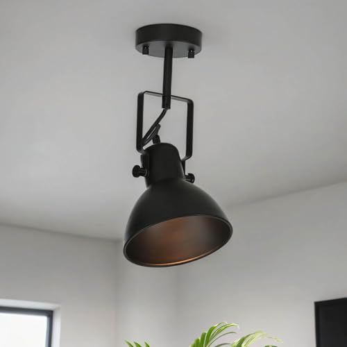 Licht-Erlebnisse Deckenstrahler schwenkbar Schwarz Metall Retro rund 16cm E14 DALLAS Spot Lampe Wohnzimmer Flur Licht-Erlebnisse Deckenstrahler schwenkbar Schwarz Metall Retro rund 16cm E14 DALLAS Spot Lampe Wohnzimmer Flur von Licht-Erlebnisse