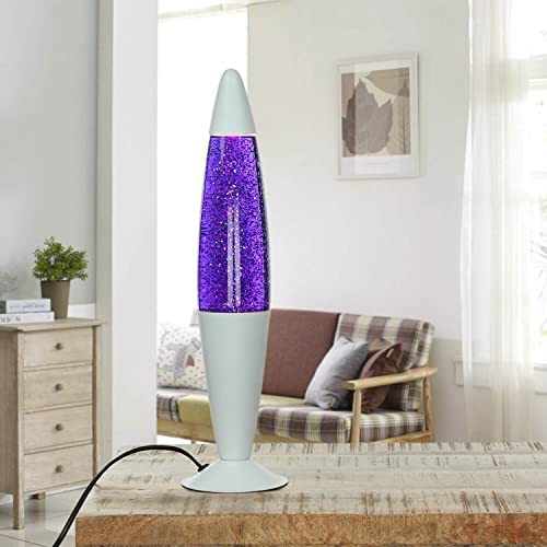 Dekorative Lavalampe JENNY Glitter Violett Lila Weiß 42cm hoch Tischleuchte Stimmungslicht von Easylight