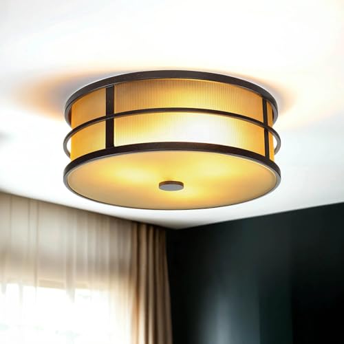 Edle Premium Deckenleuchte SHOJI Creme 3-flammig Ø34cm Vintage Design Lampe Esszimmer Wohnzimmer Loft von Licht-Erlebnisse