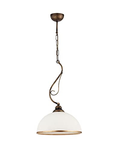 Licht-Erlebnisse Pendelleuchte aus Metall & Glas in Shabby Braun Antik EU-Produkt E27 D:30cm für Esszimmer Küche Hängelampe Hängeleuchte Pendellampe von Licht-Erlebnisse