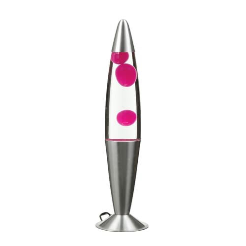 Licht-Erlebnisse Lavalampe Glas Aluminium in Silber Klar Pink Wohnzimmer H:42 cm G9 mit Leuchtmittel Stimmungslicht dekorative Tischlampe Innen JENNY Licht-Erlebnisse Lavalampe Glas Aluminium in Silber Klar Pink Wohnzimmer H:42 cm G9 mit Leuchtmittel Stimmungslicht dekorative Tischlampe Innen JENNY von Licht-Erlebnisse