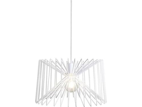 Licht-Erlebnisse Hängeleuchte modern weiß 1x E27 bis 60Watt 230V Stahl Pendellampe rustikal Wohnzimmer Esstischleuchte Küchenlampe Schlafzimmer von Licht-Erlebnisse