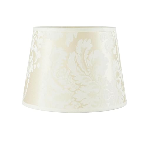 Lampenschirm E14 Ø19,5cm aus Stoff Creme floral Blumenmuster konisch für Tischlampen Vintage Look Ersatzschirm für Nachttischlampen von Licht-Erlebnisse