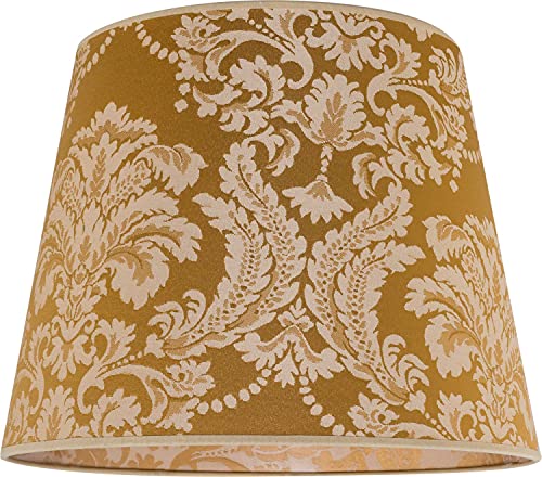 Konischer Stoff Lampenschirm Gold Barock Design Hängelampe E27 Textil Schirm Pendelleuchte von Licht-Erlebnisse