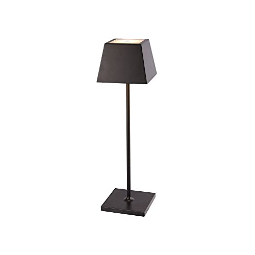 LED Tischleuchte Touch KERIANA Außen Aluminium Schwarz dimmbar H:37cm elegante Tischlampe Terrasse von Licht-Erlebnisse