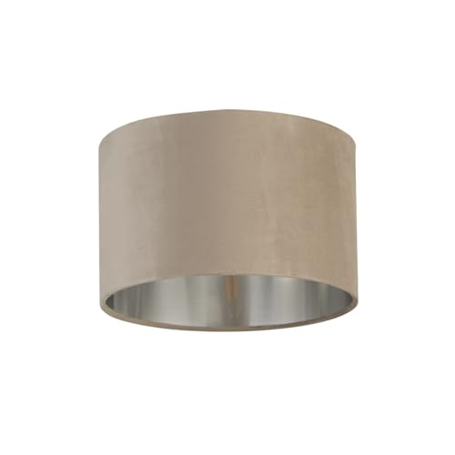 Lampenschirm Stoff Ø 28 cm für Hängelampe E14 E27 in Taupe Silber gebürstet Modern Zylinder Samtschirm für Pendelleuchte Lampenschirm Stoff Ø 28 cm für Hängelampe E14 E27 in Taupe Silber gebürstet Modern Zylinder Samtschirm für Pendelleuchte von Licht-Erlebnisse